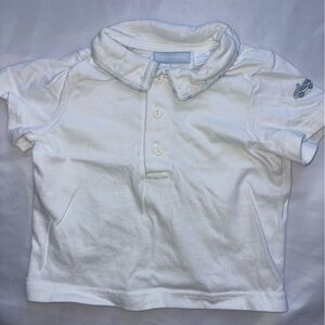 White Polo Short Sleeve Shirt with Button Detail, Baby Top, Baby Summer Shirt